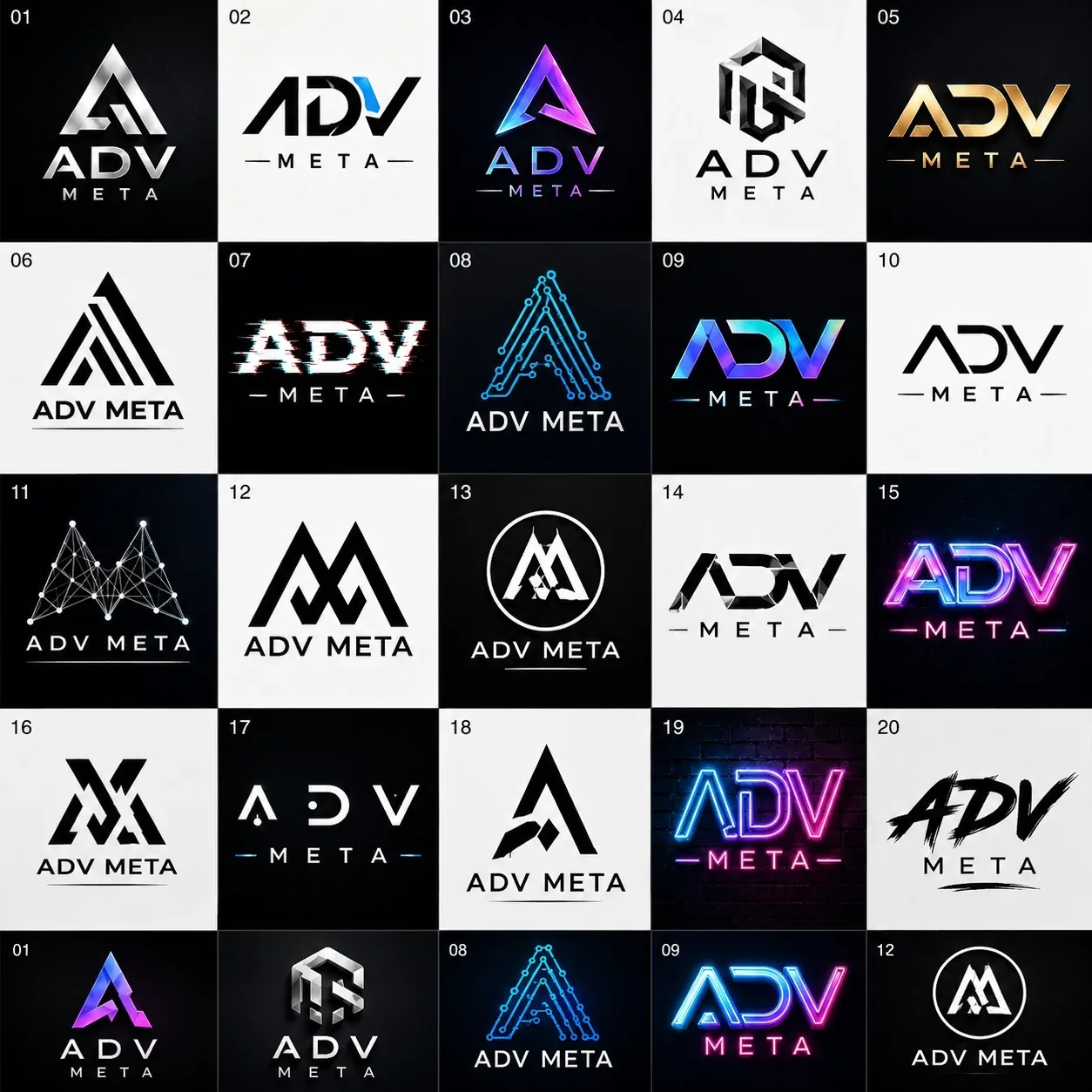 adVmeta logo concepts