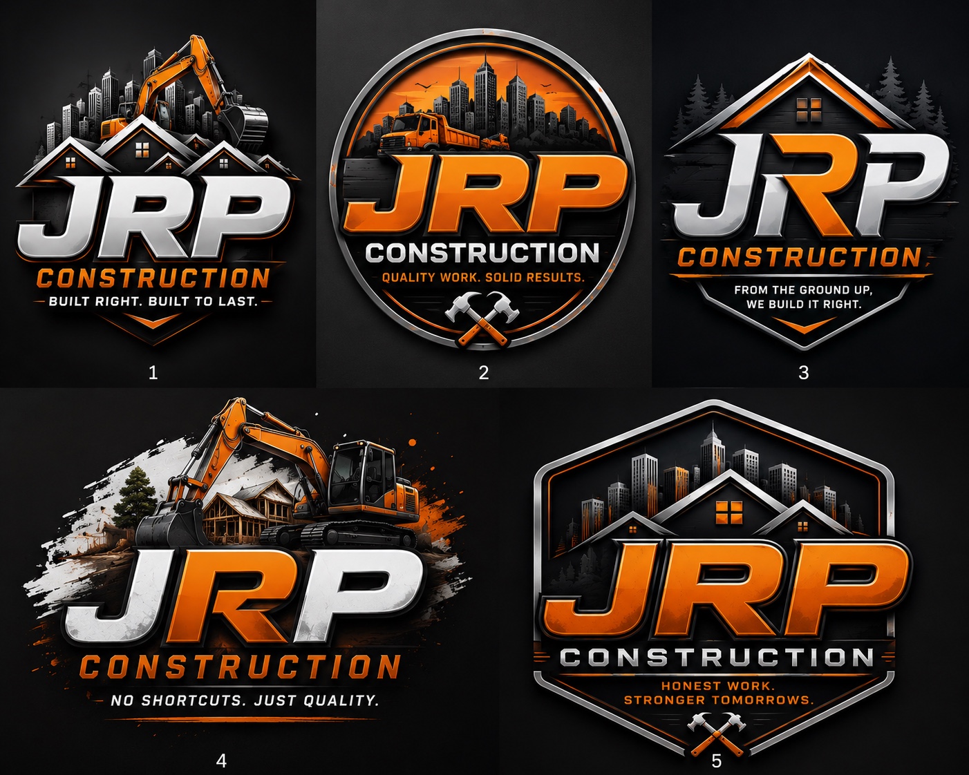 JRP Construction logo concepts
